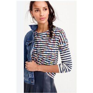 J. Crew Michael De Feo T-Shirt XL Striped Long Sleeve Maximalism